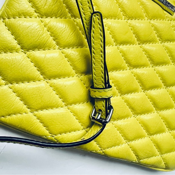 Rebecca Minkoff Love Kerry Quilted Leather Crossbody Bag Bright Yellow Casual - Picture 9 of 13